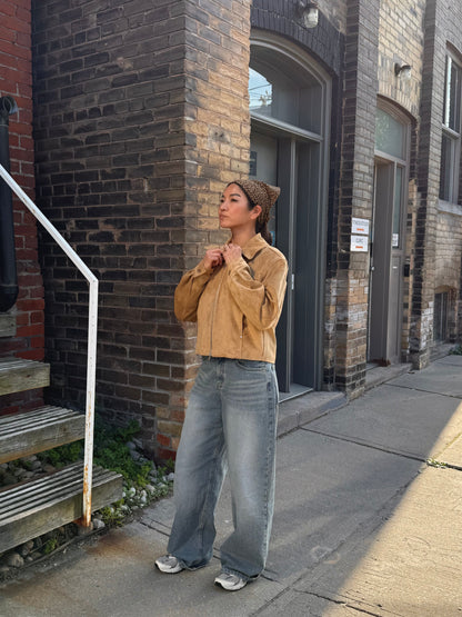 WHY Suede bomber jacket