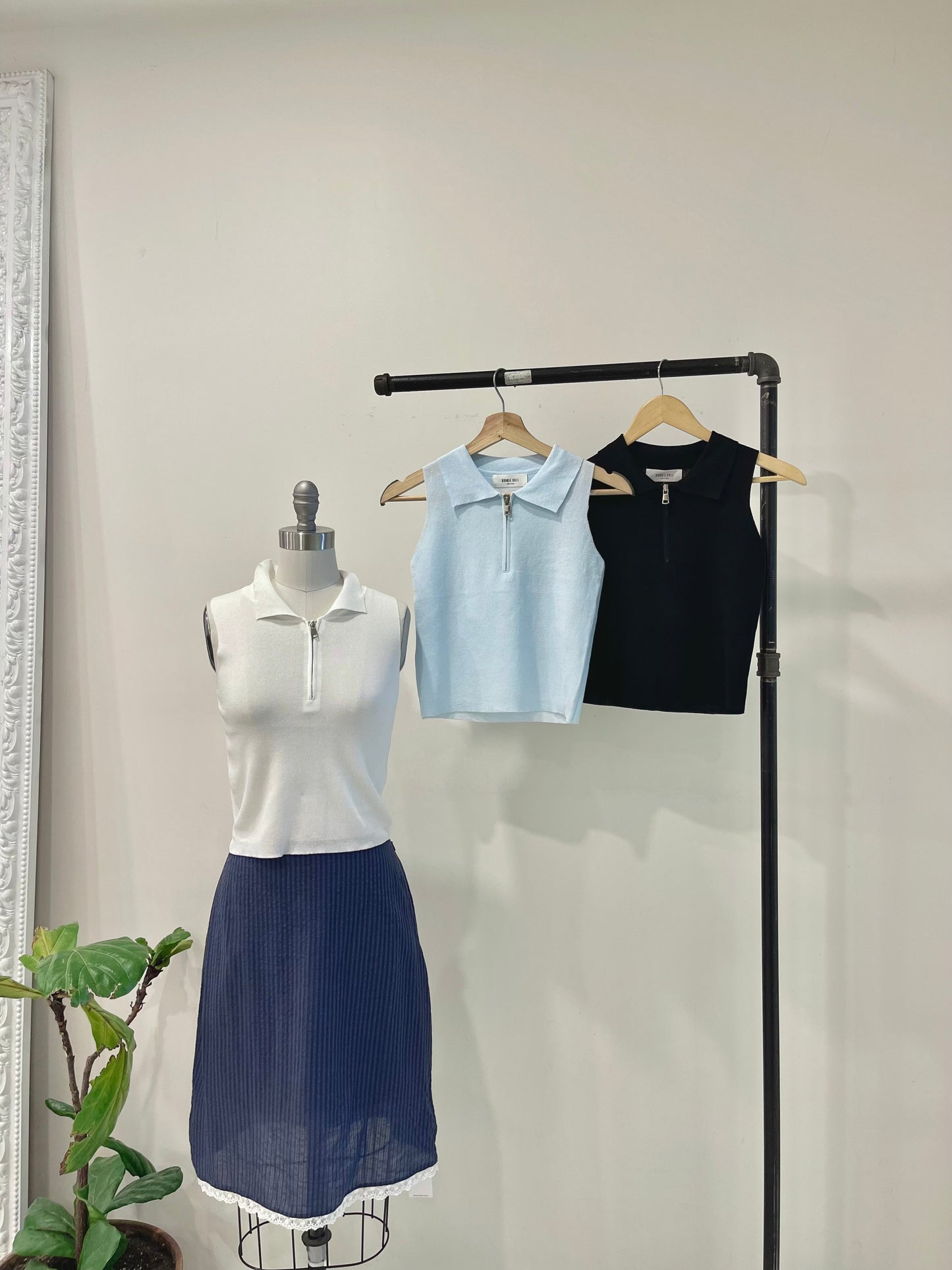 TESSA Half-zip knit tank