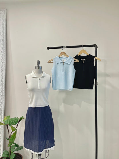 TESSA Half-zip knit tank