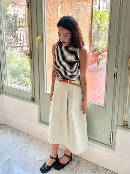 ODETTE Striped boat-neck tank