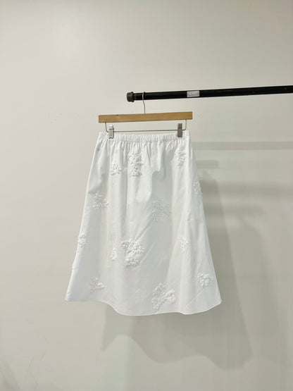 POSY Floral-embroidered midi skirt