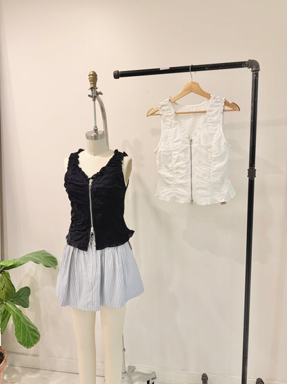 PLEN Ruched zip-up top