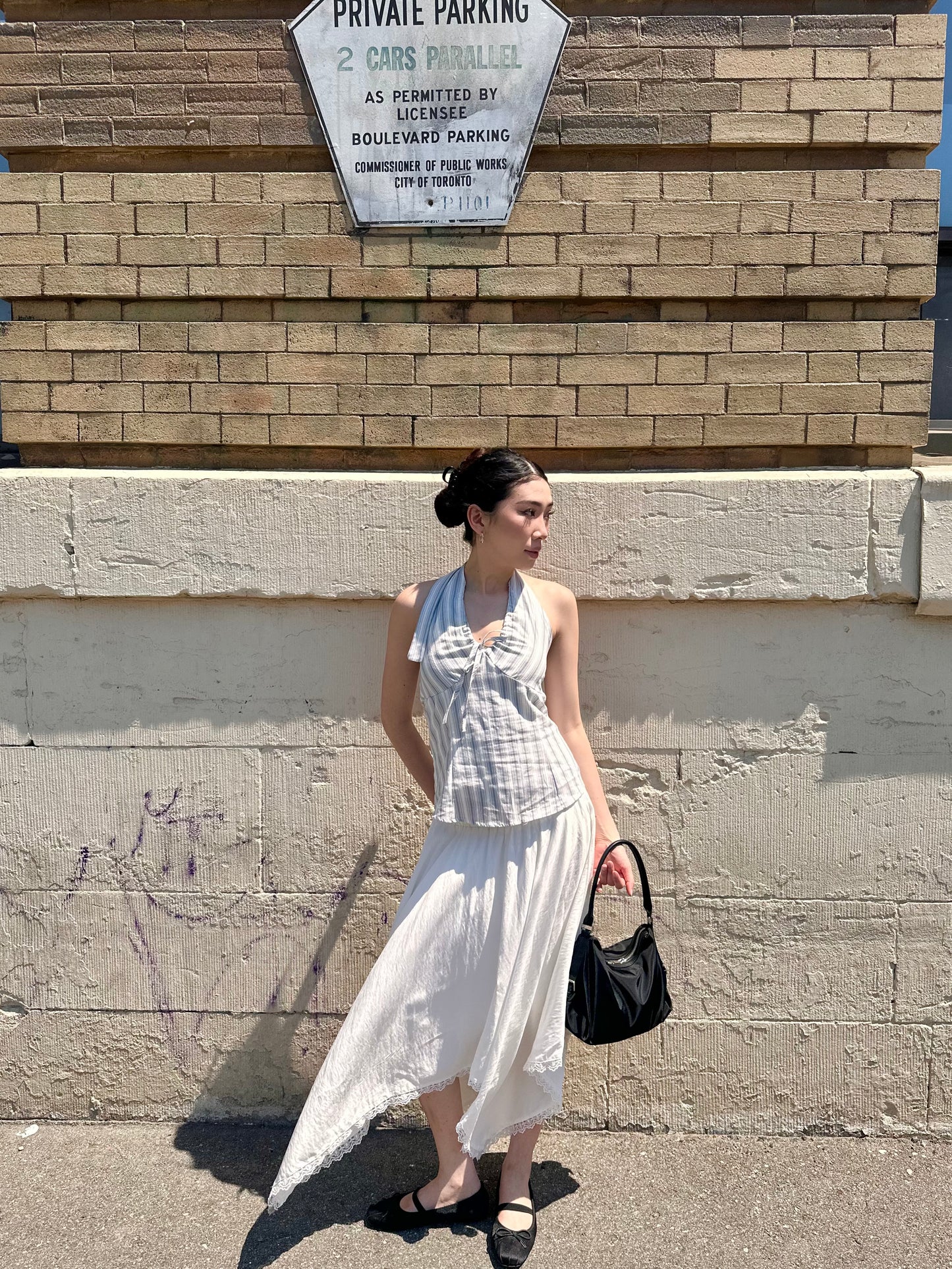 LUCY Striped halter blouse