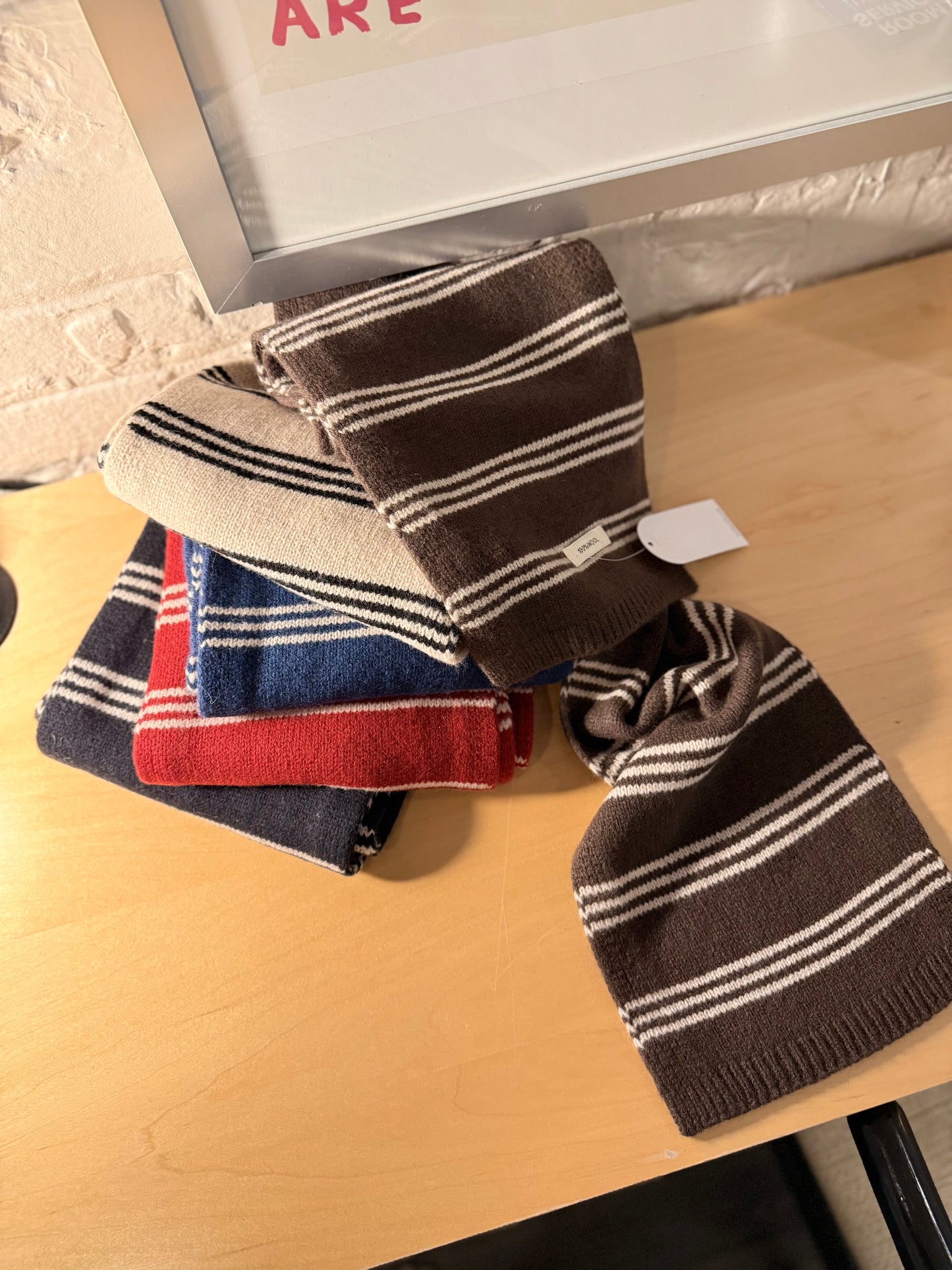 MAC Striped wool scarf