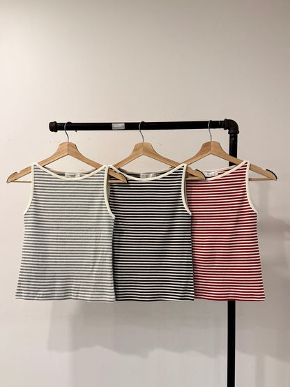ODETTE Striped boat-neck tank