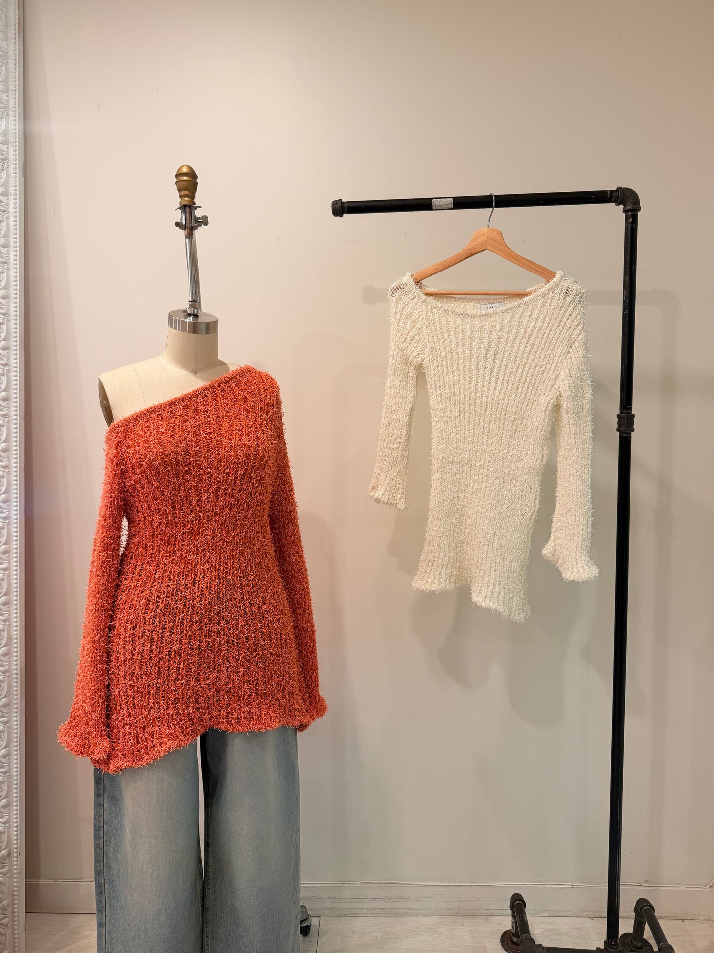 ROAR Asymmetric long knit top