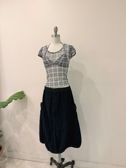 FLEET Denim balloon skirt