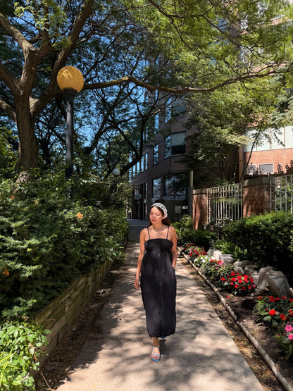ELODIE Shirred maxi dress
