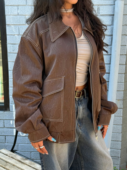 PINT Faux leather bomber