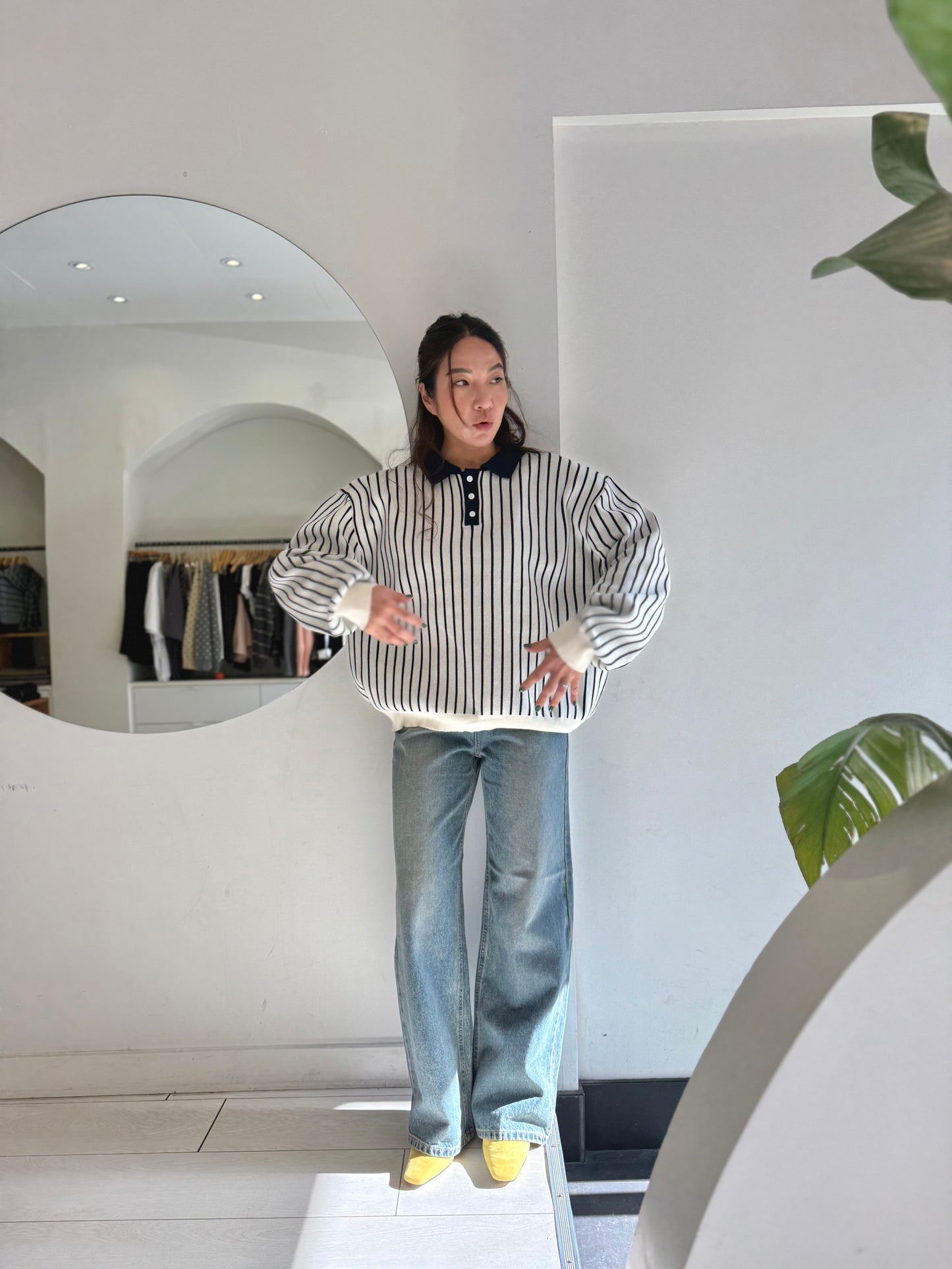 TIA Horizontal stripe rugby shirt