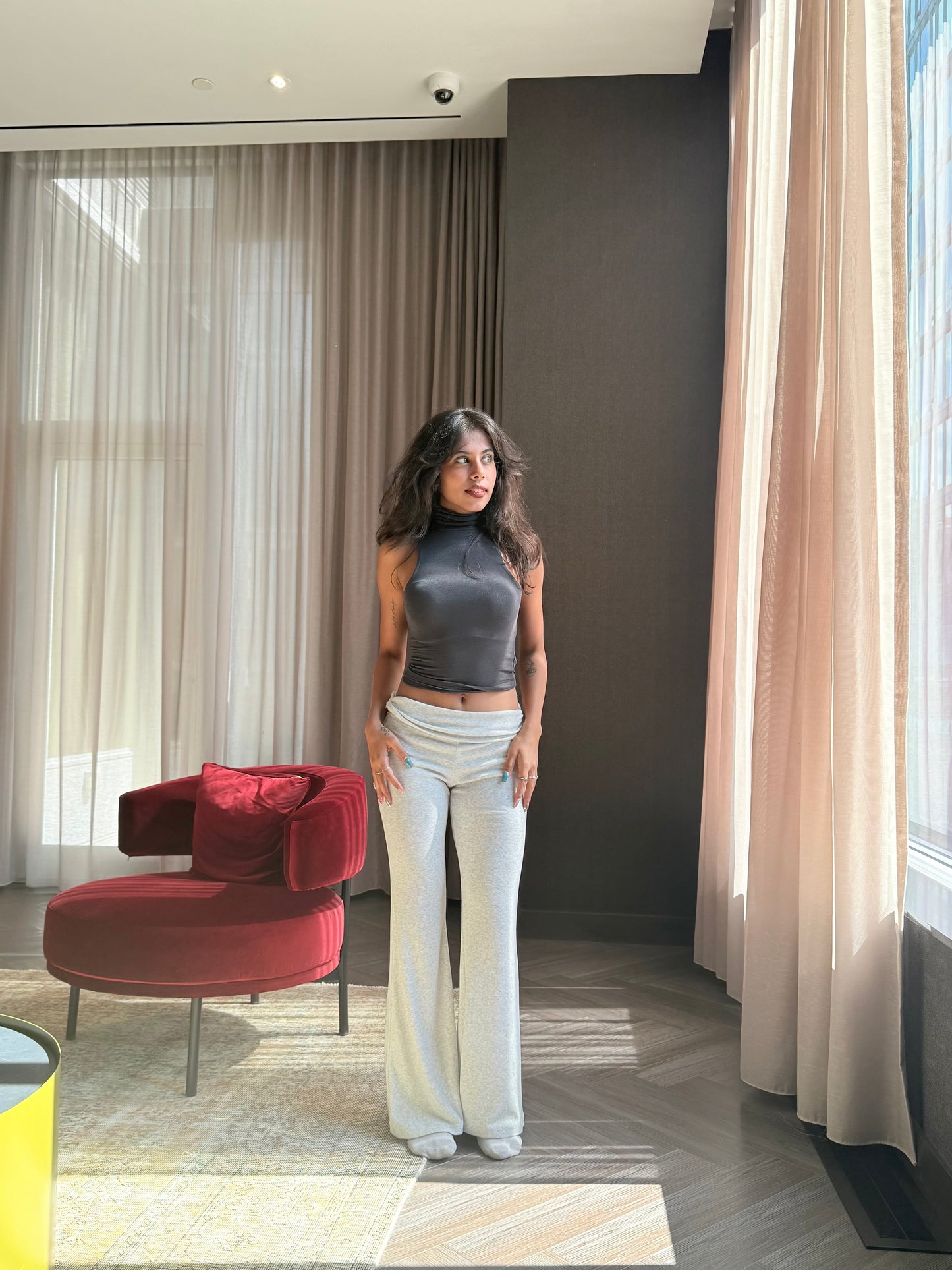 PITCH Ruched bootcut pants