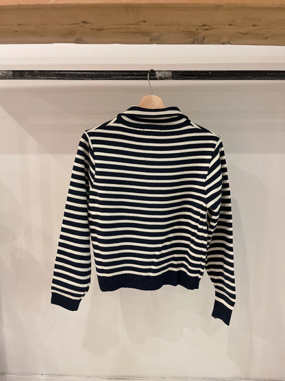 PETAN Stripe half-zip sweater