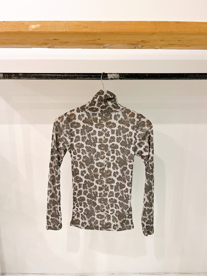 KISK Cheetah turtleneck top