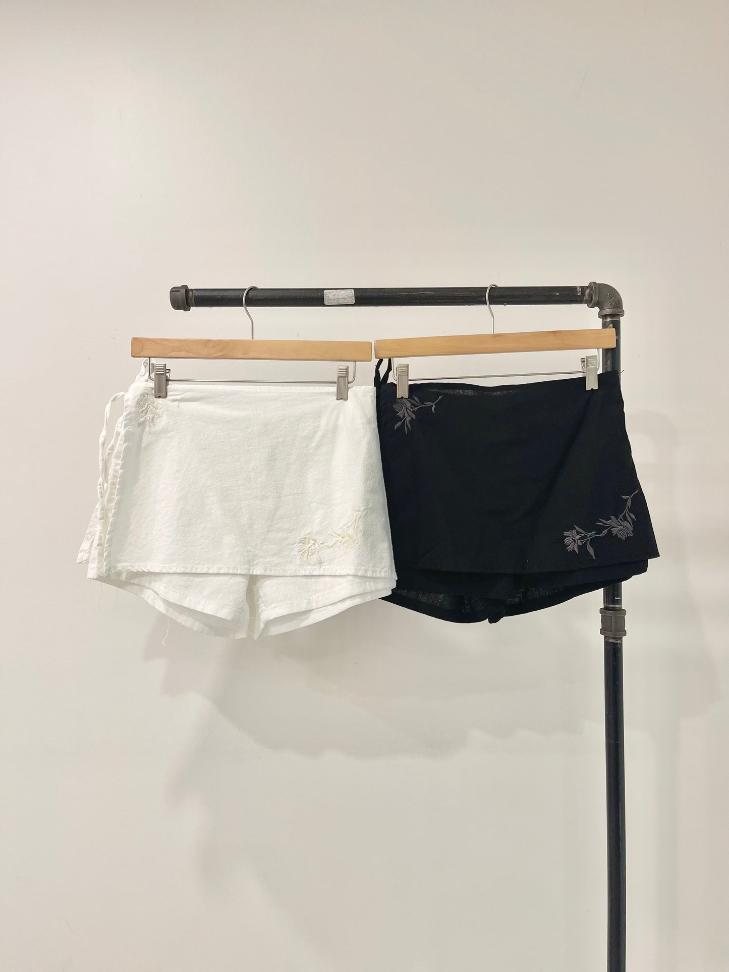 EDIE Embroidered wrap shorts