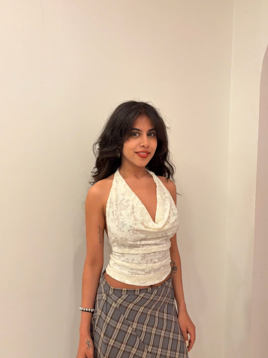 STOUT Jacquard halter top