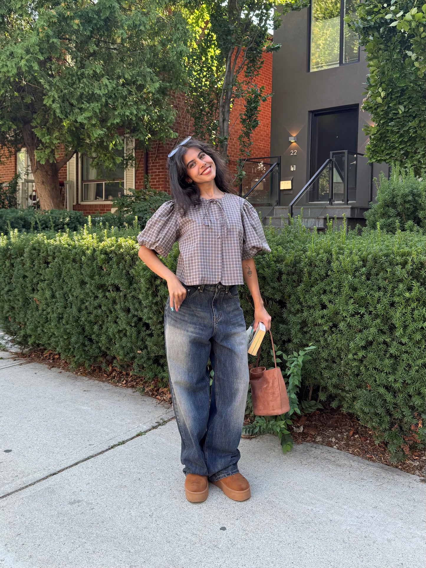 POSE Plaid tie shirt