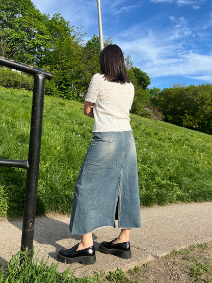 HOOP Denim maxi skirt