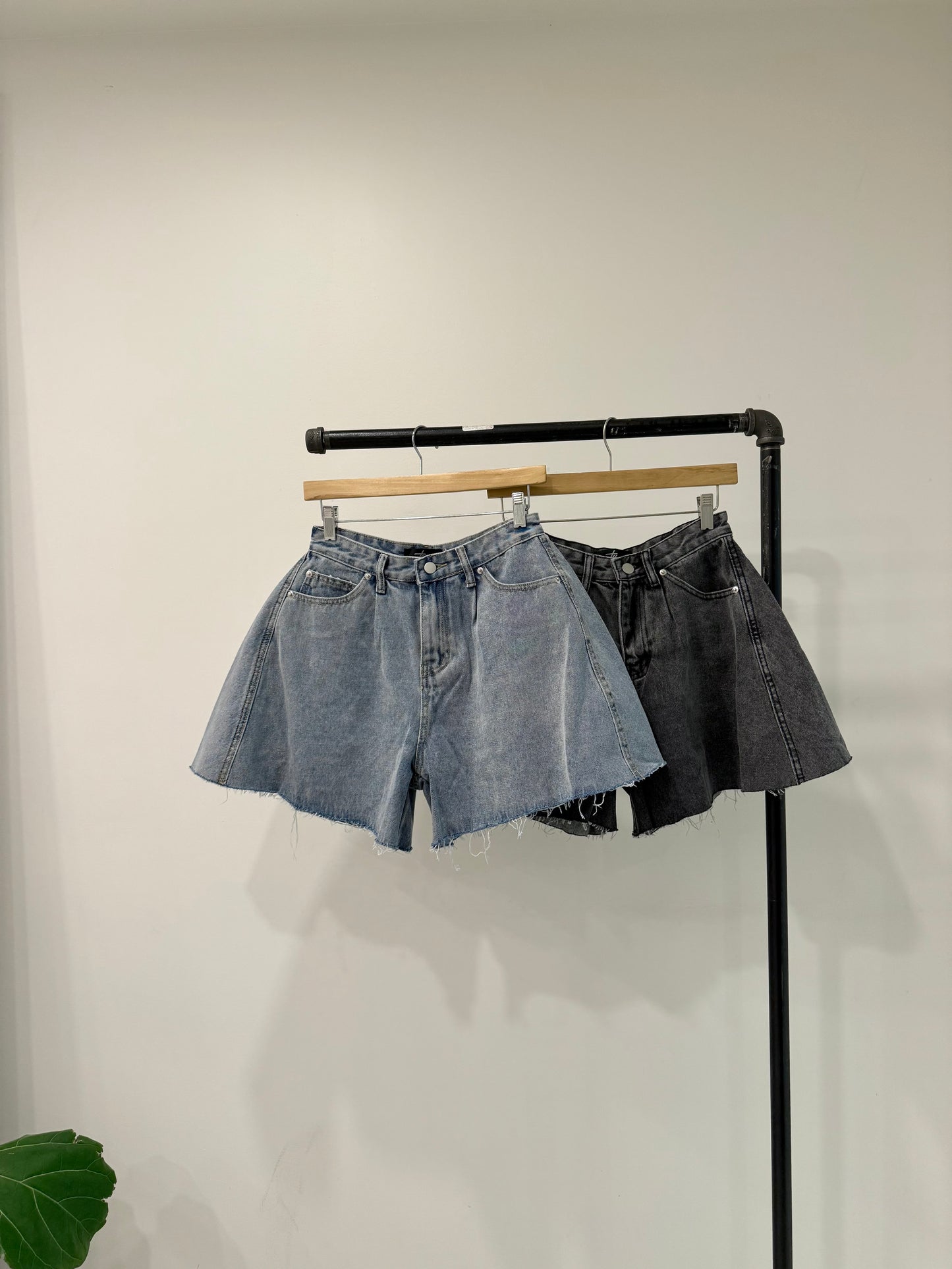 SKET  Flare denim shorts