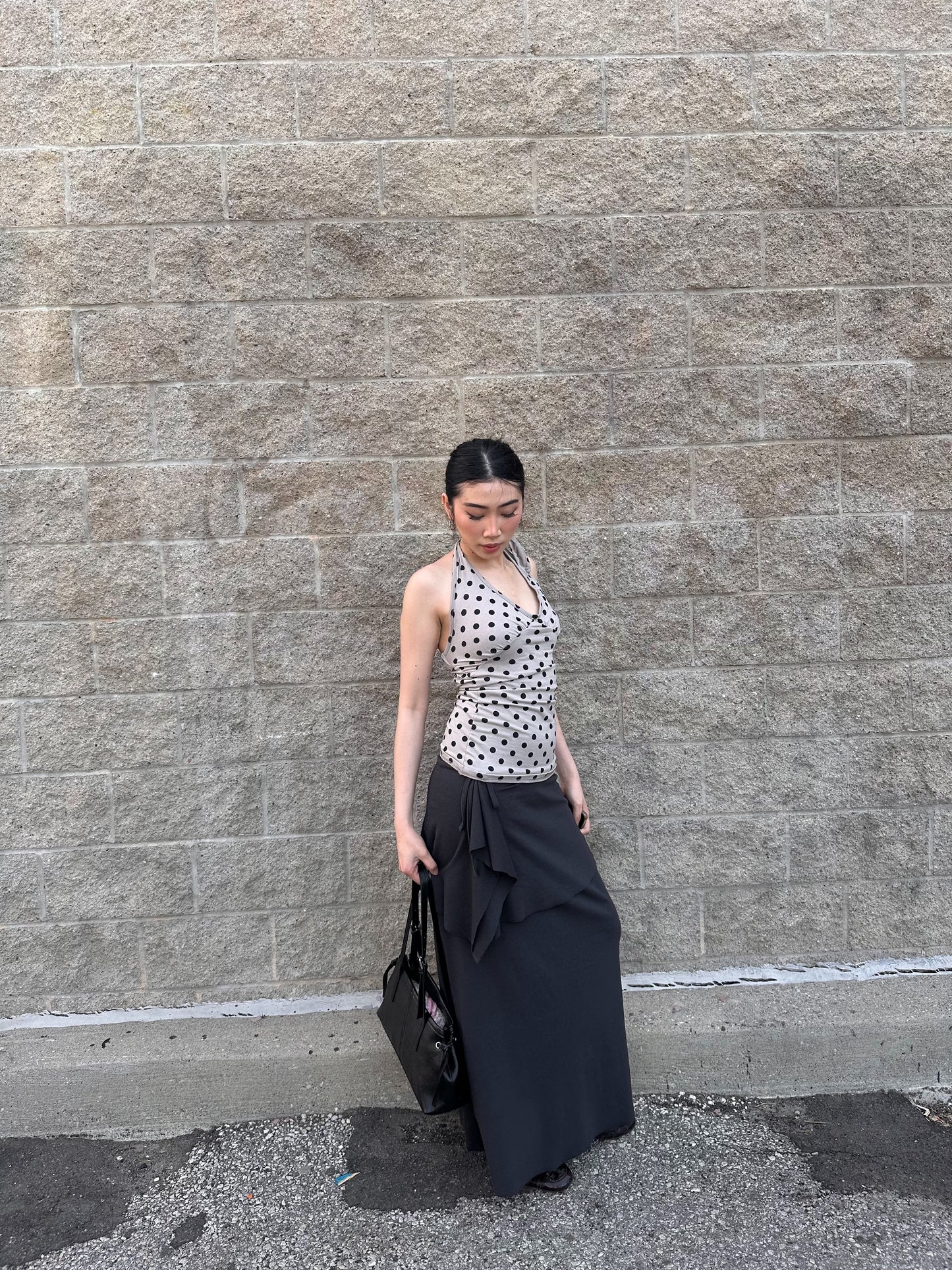 HARLOW Drawstring maxi skirt