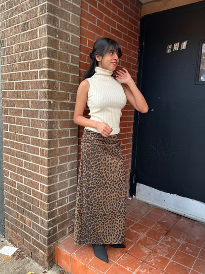 EXIT Cheetah print maxi skirt