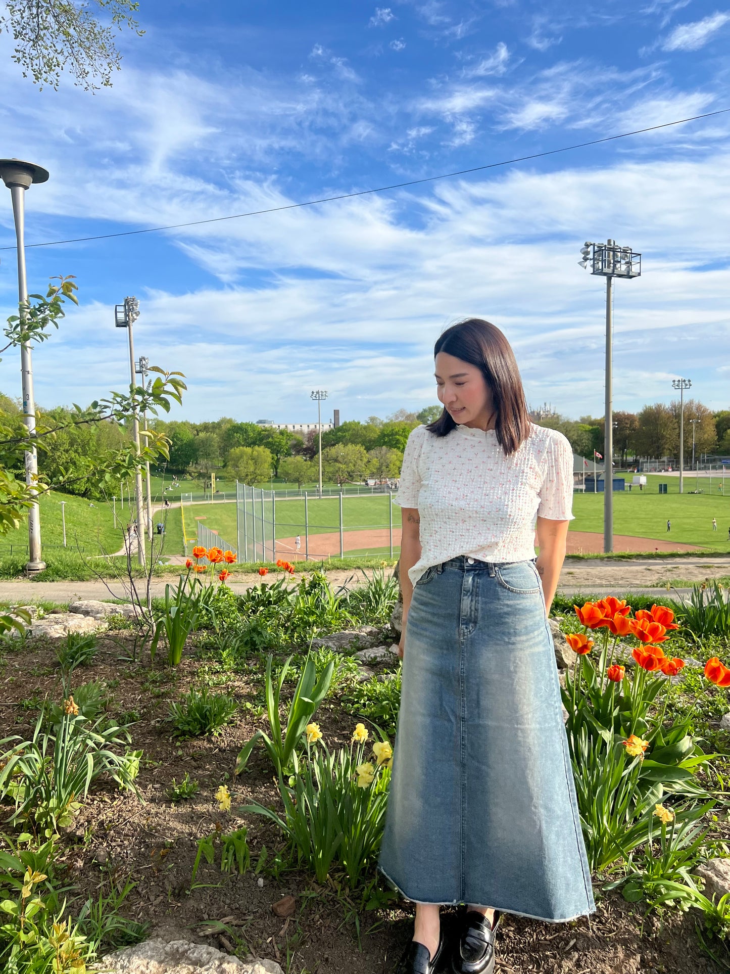 HOOP Denim maxi skirt