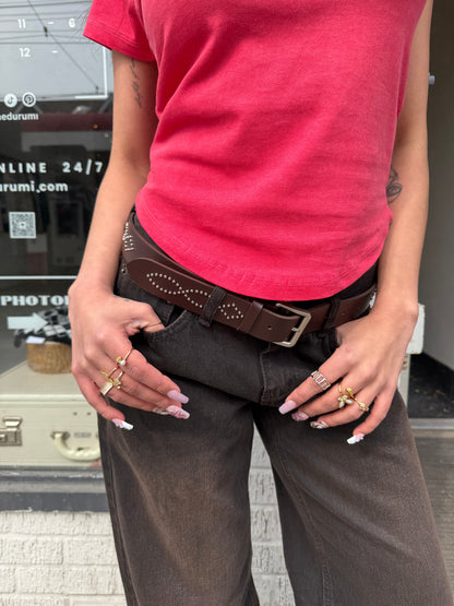 COACHELLA Studded leather belt