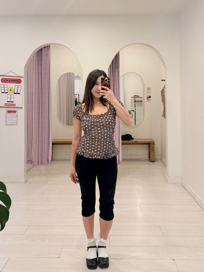 PIPER Polkadot square-neck top