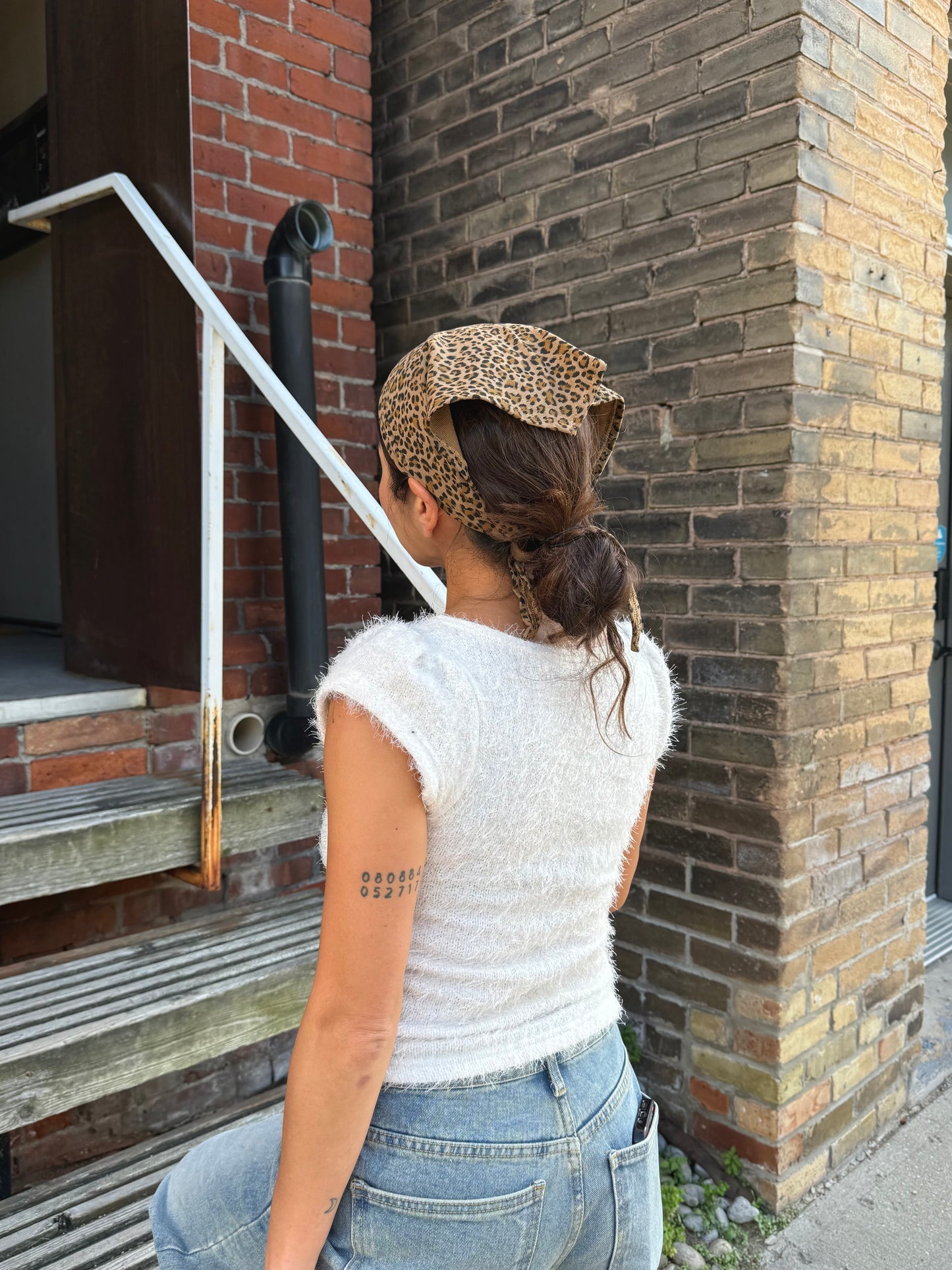NICOLE Capped sleeve boucle top