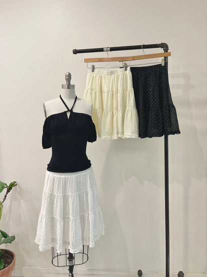 AIRY Polkadot tiered skirt