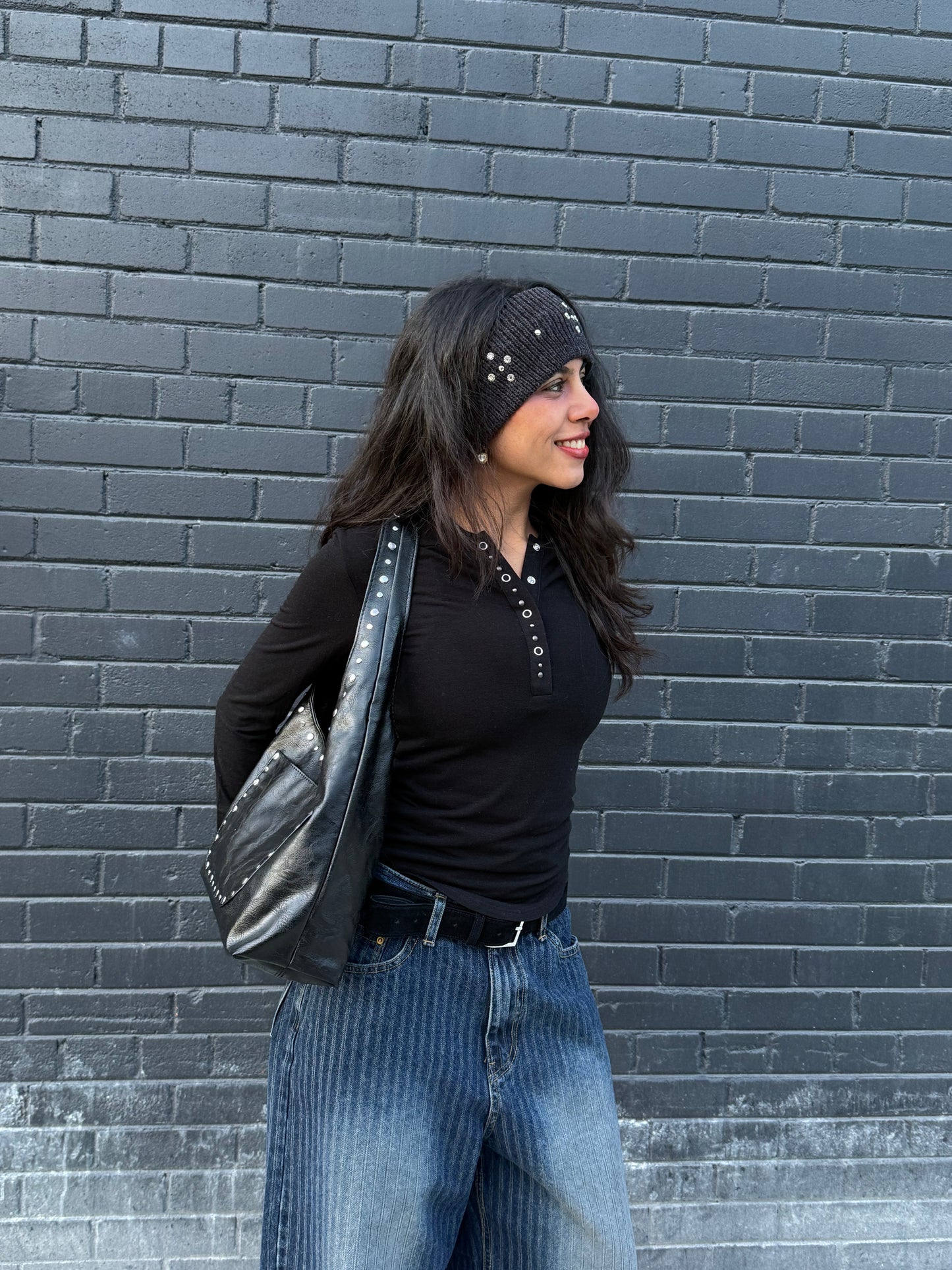 MISHA Studded hobo bag