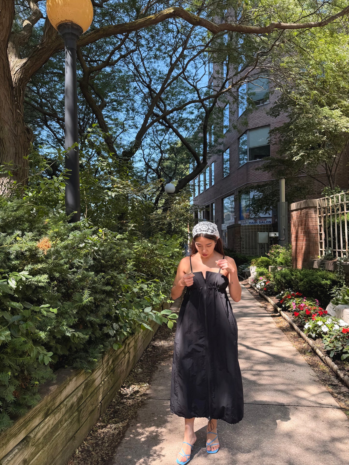 ELODIE Shirred maxi dress