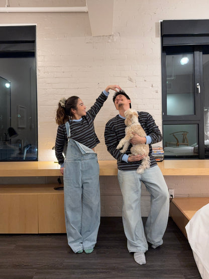 DOWN Striped long sleeve tee