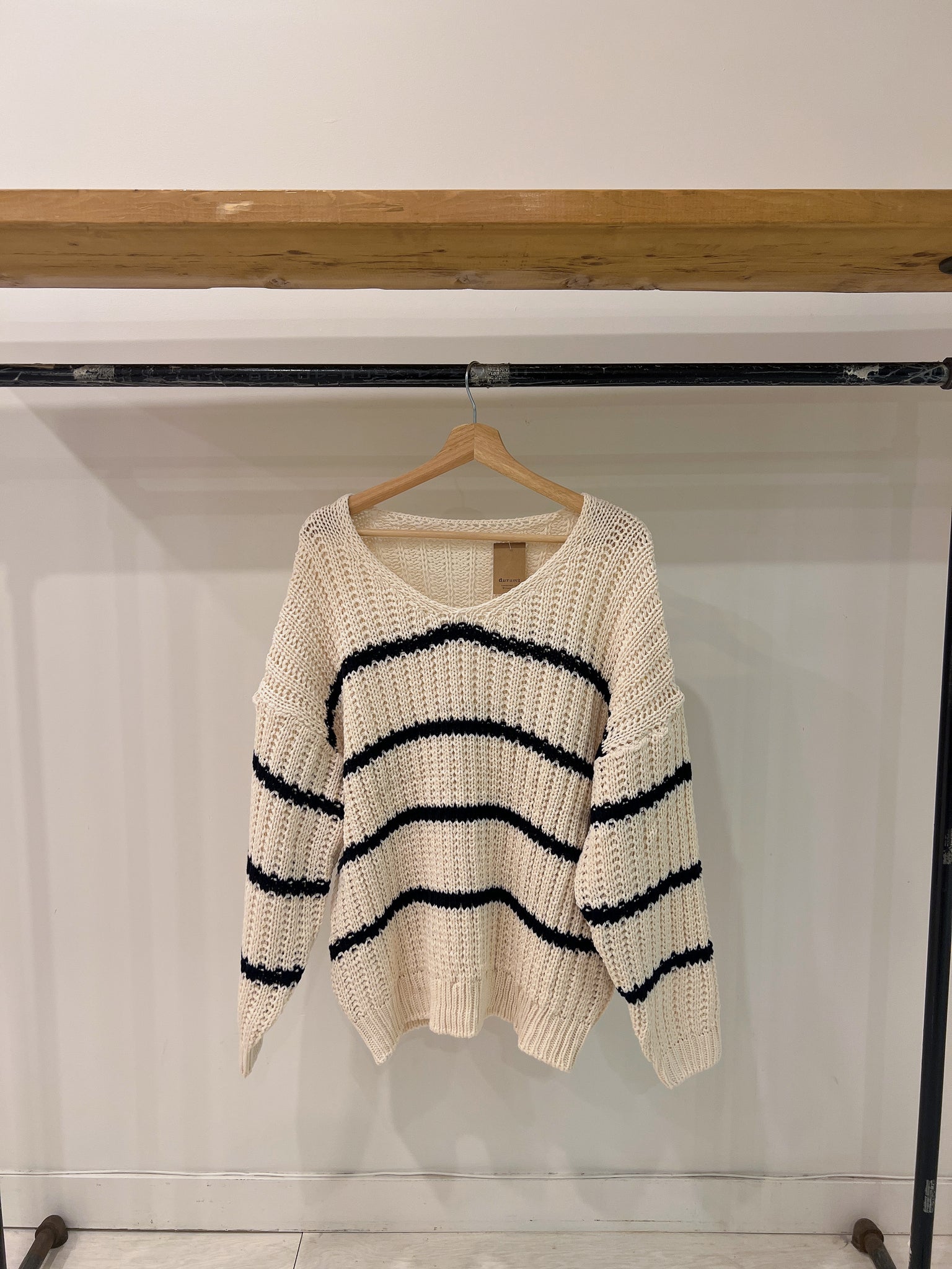CONO Stripe v-neck sweater