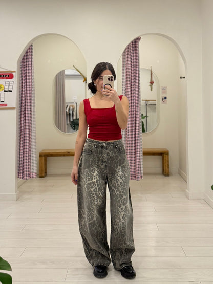 TOCUT Cheetah printed jeans