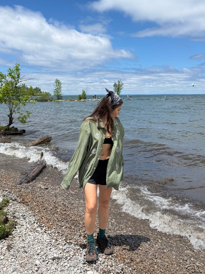 NELL Sun-embroidered camp shirt