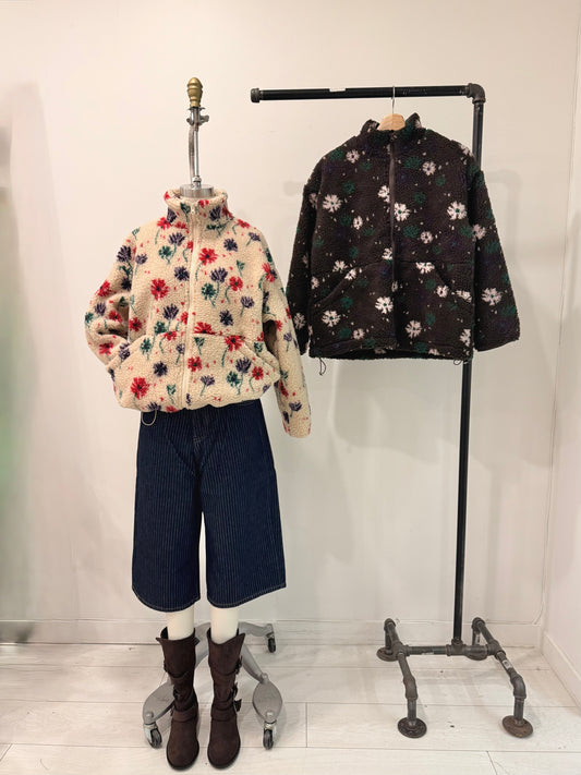 TUBE Flower print fleece jacket