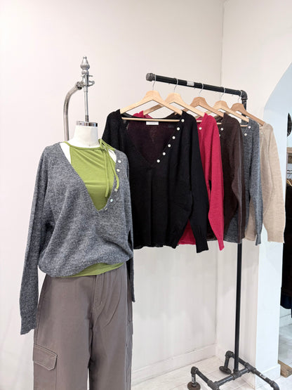 AGATHA Wool V-neckline sweater