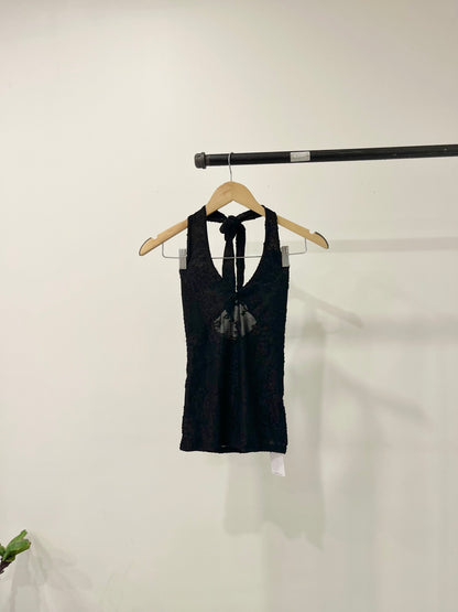 FLORA Jacquard halter top