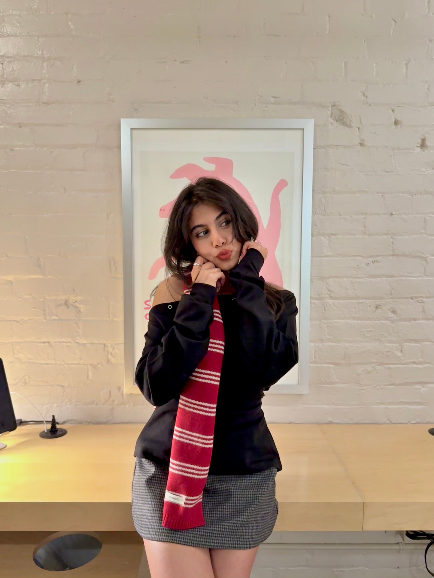 MAC Striped wool scarf