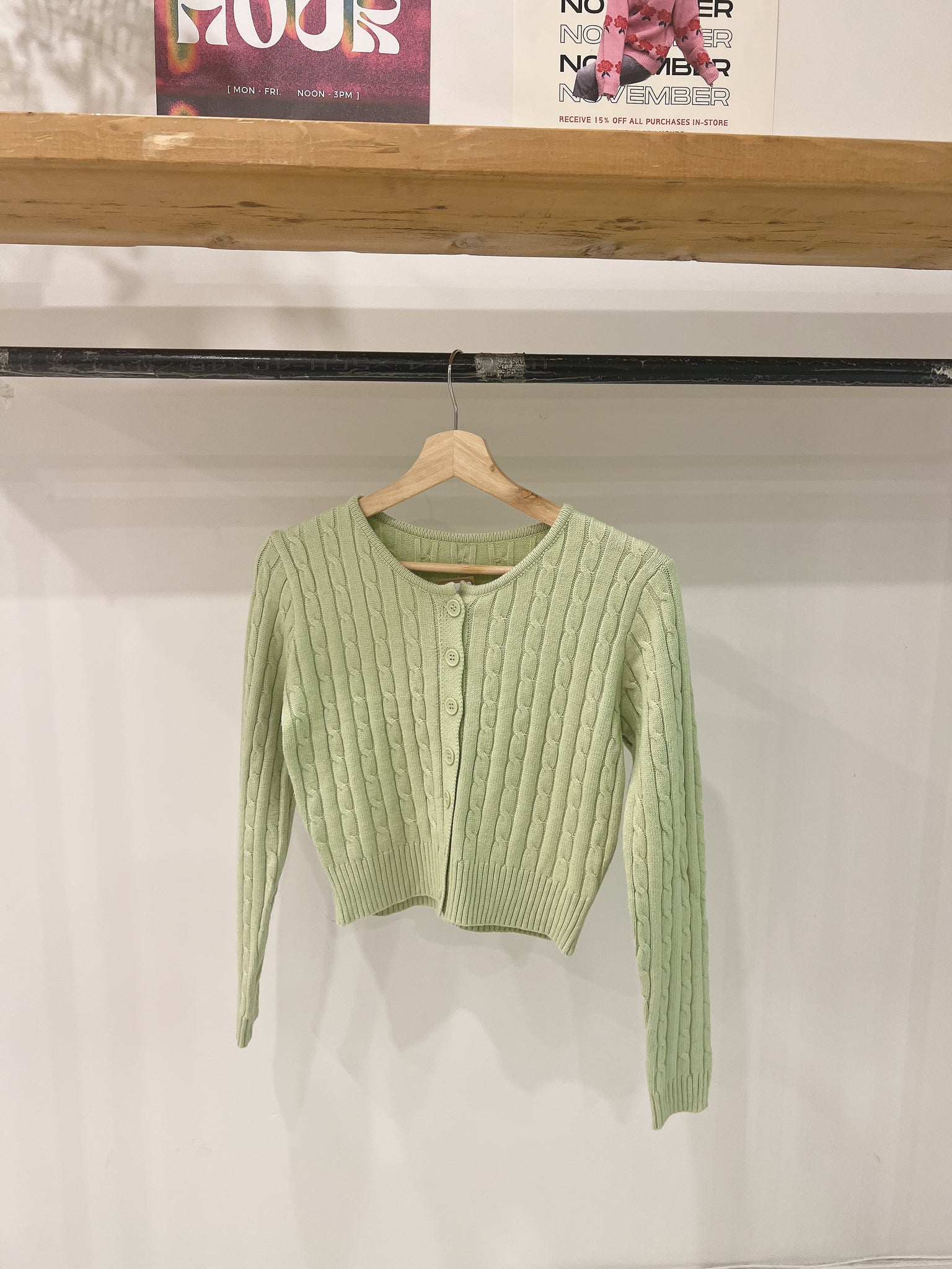 LILY Cropped cable-knit cardigan