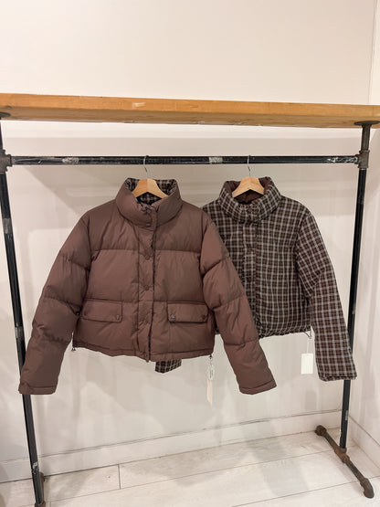 JACOB Reversible plaid puffer