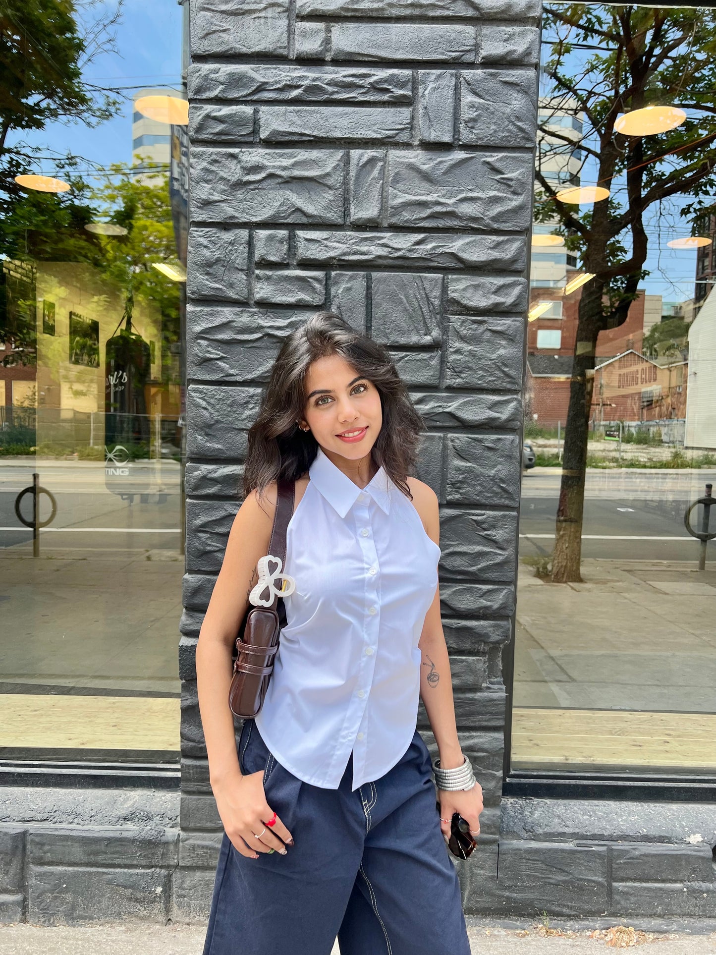DASHA Backless halter shirt