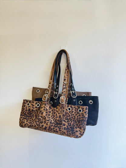 VELO Belted faux suede bag