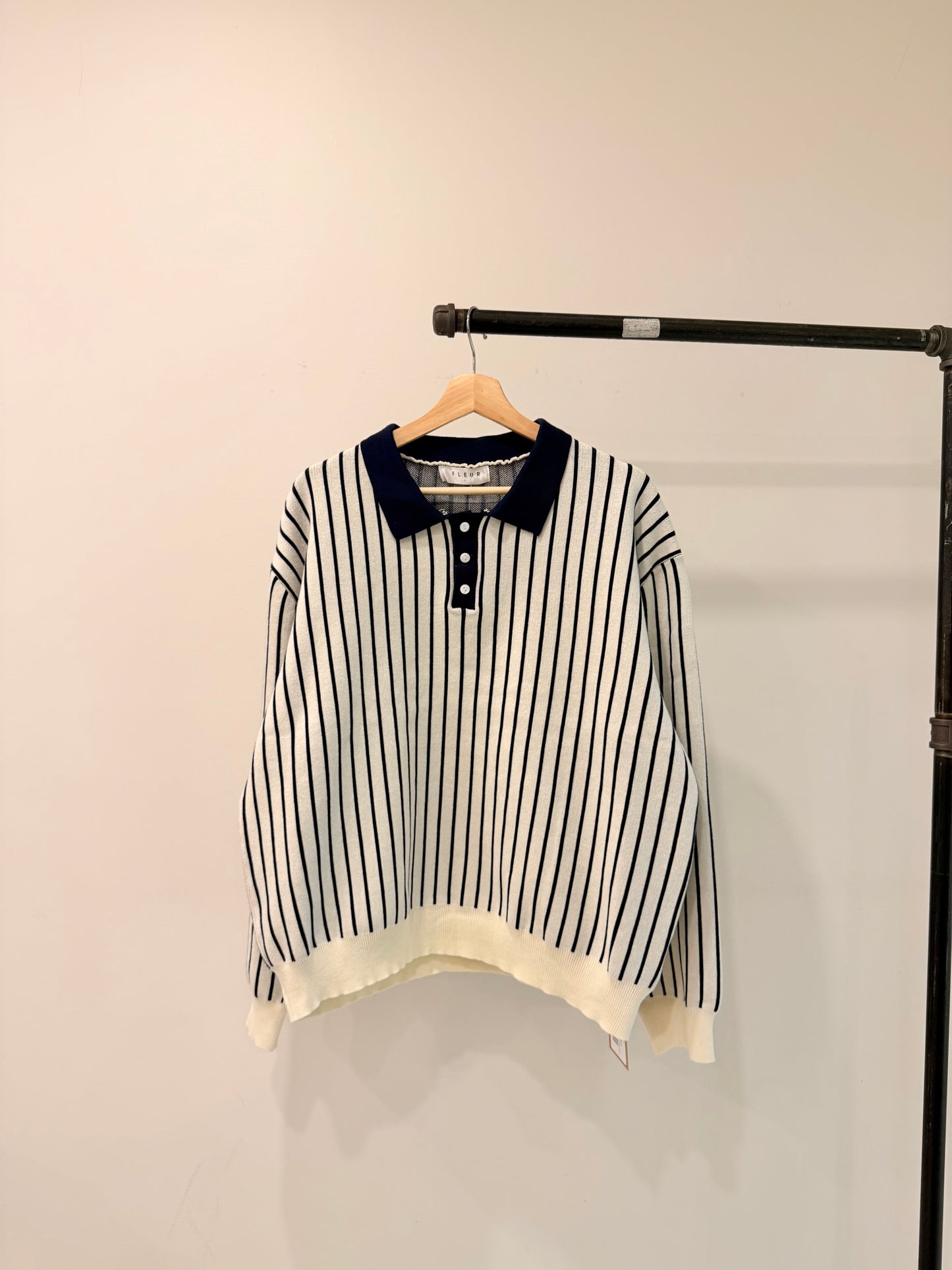 TIA Horizontal stripe rugby shirt