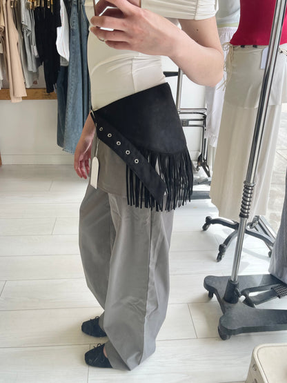 DAKOTA Fringe suede belt