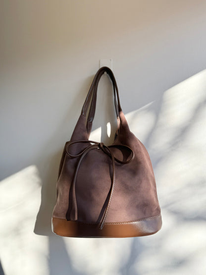 MILE Faux suede bow bag