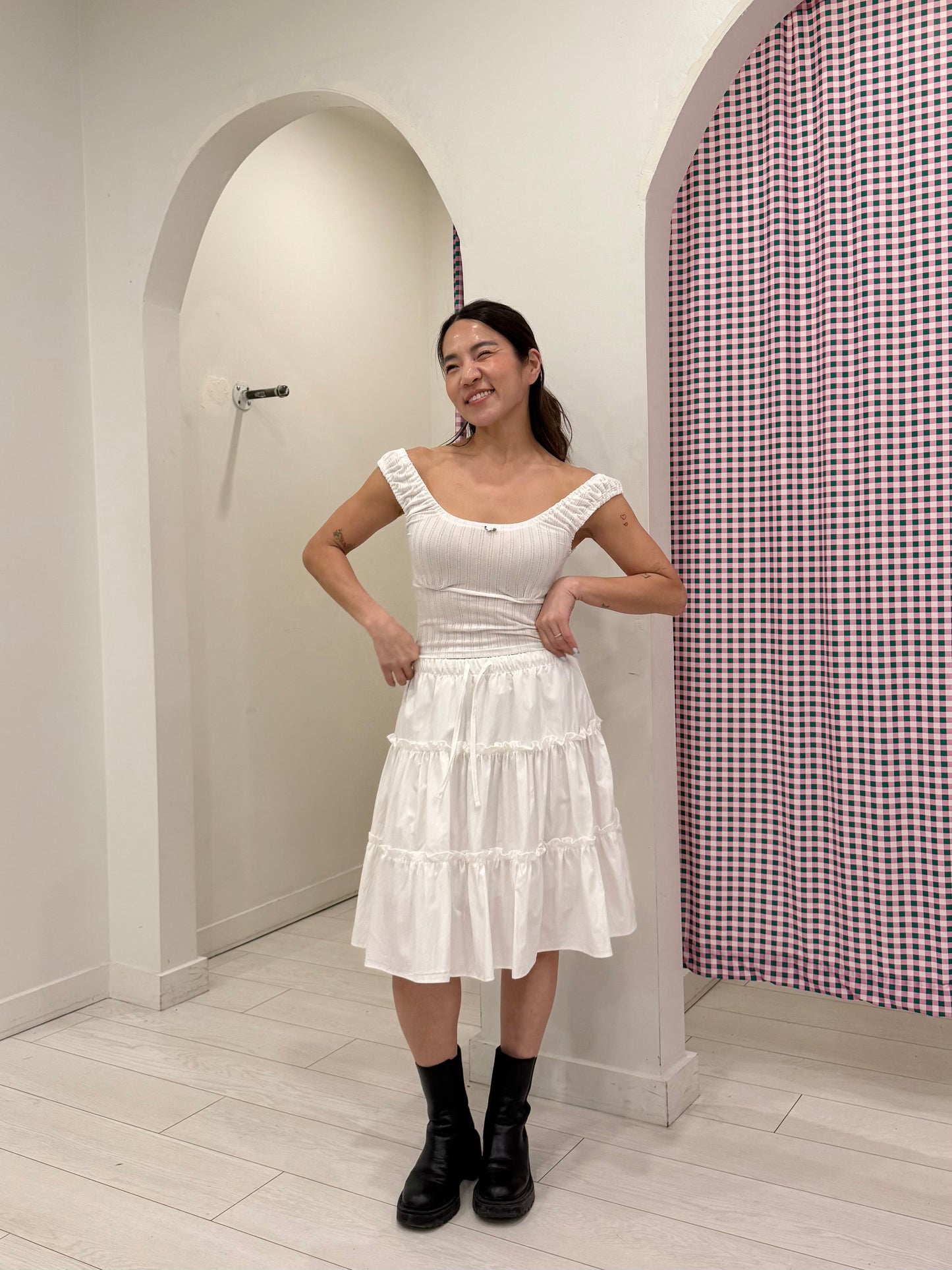 NADIA Midi tiered skirt