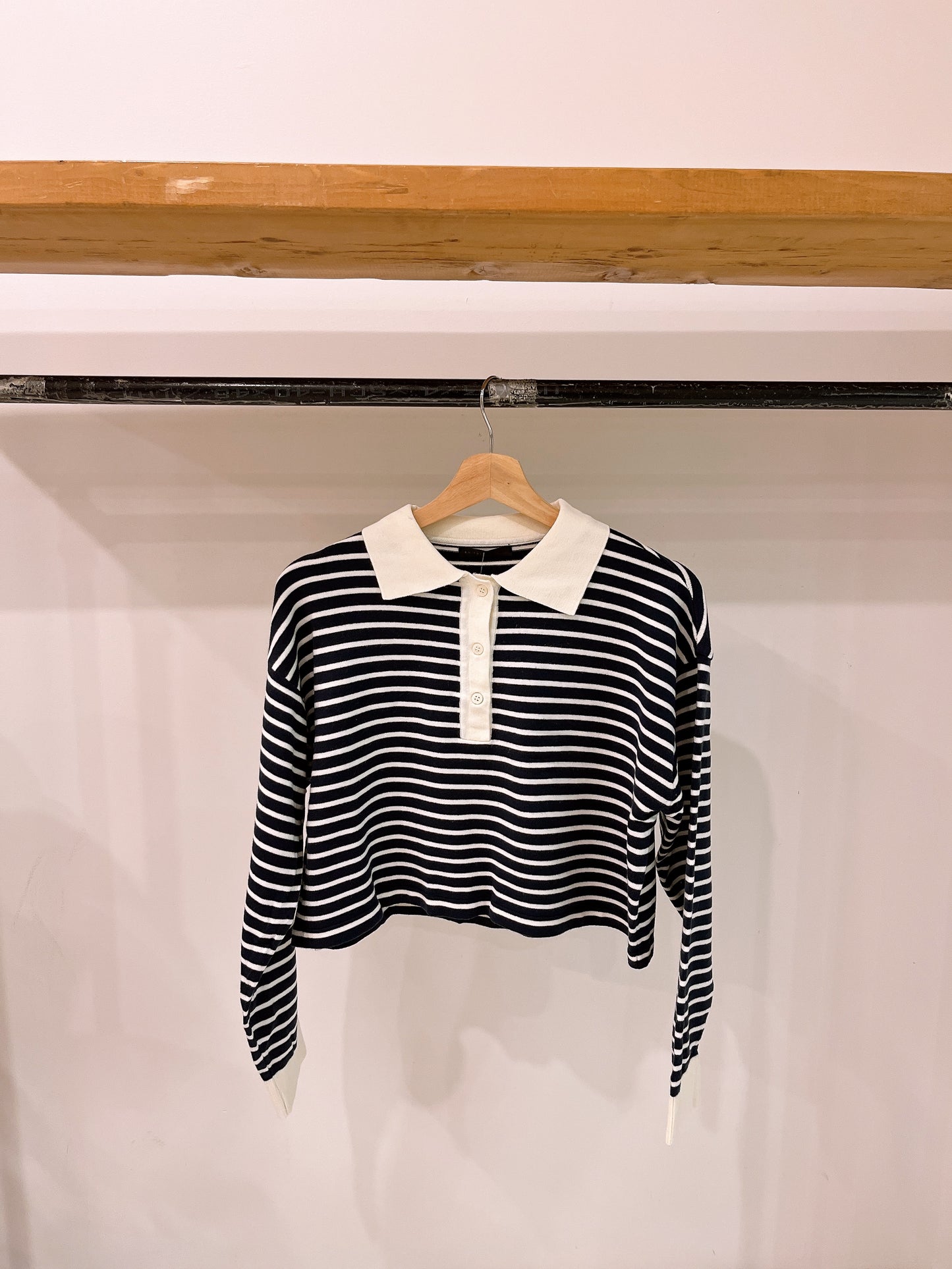 GORI Collared stripe knit