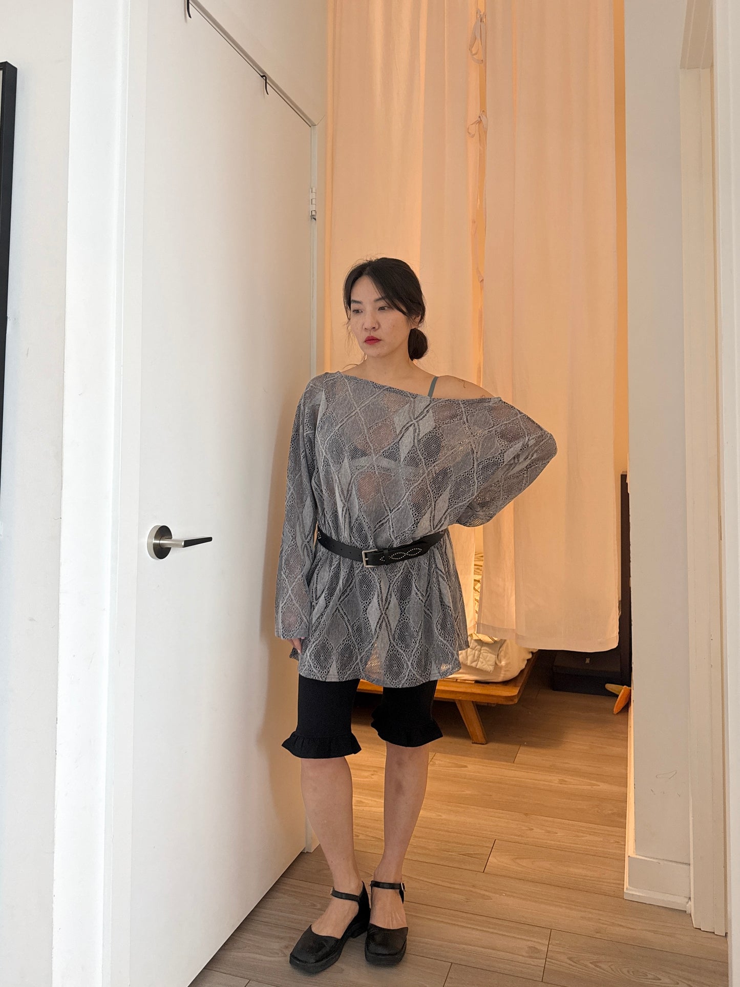 PHONY Oversized mesh top