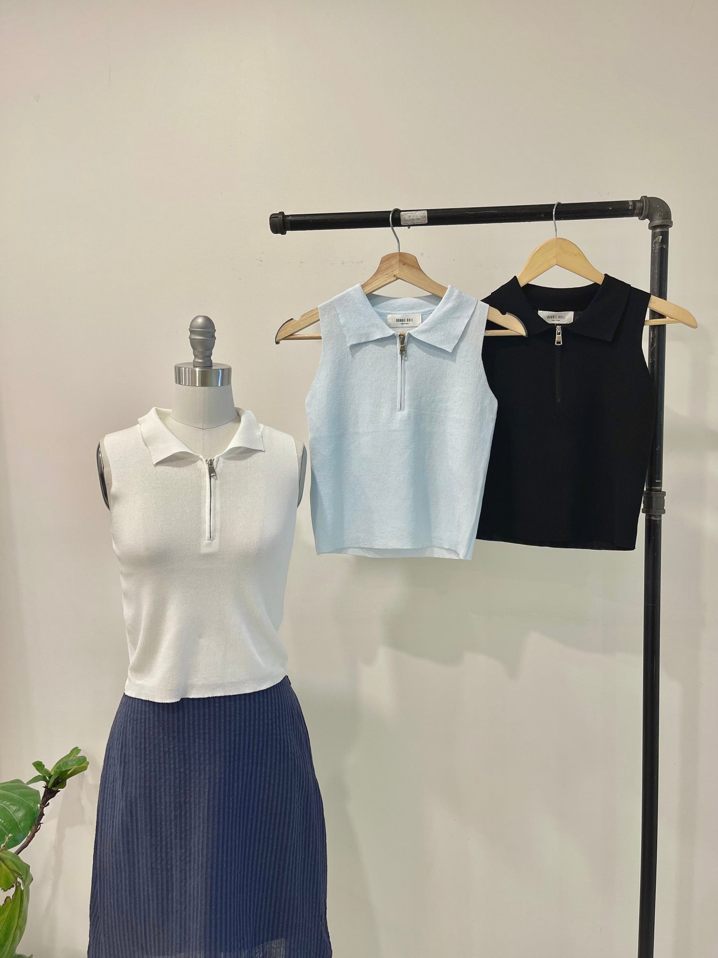 TESSA Half-zip knit tank